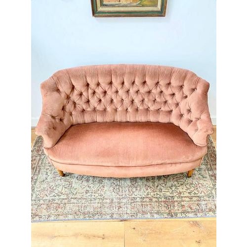 Pink Wingback Sofa, Early 20th Century For Sale - Image 5 of 6