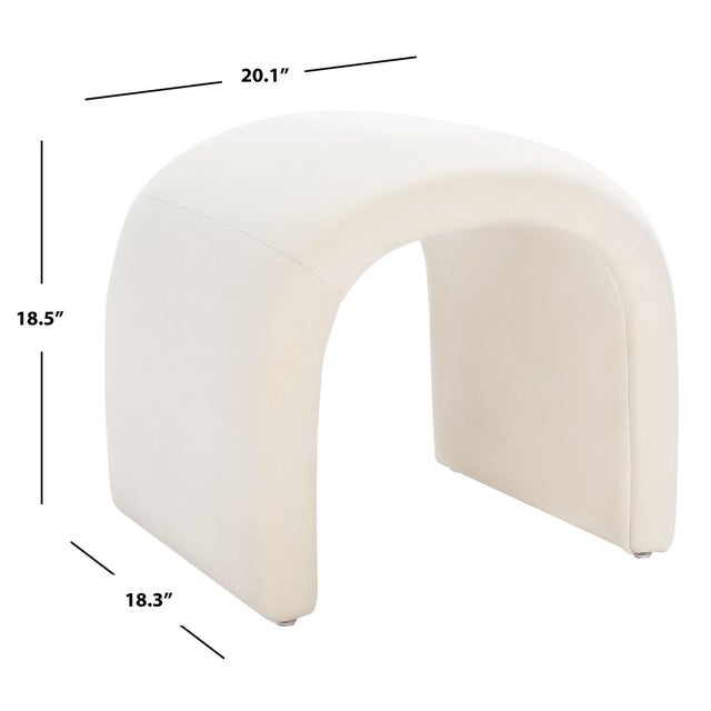 Modern Kibo Ottoman - Cream For Sale - Image 3 of 7