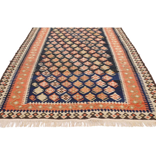 Late 19th Century Persian Bijar Kilim Rug, 03'03 X 12'07 For Sale - Image 4 of 10