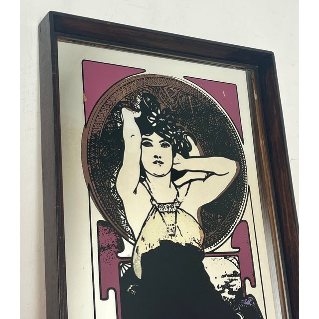 Wood Vintage Art Nouveau Mirror, 1970s For Sale - Image 7 of 18