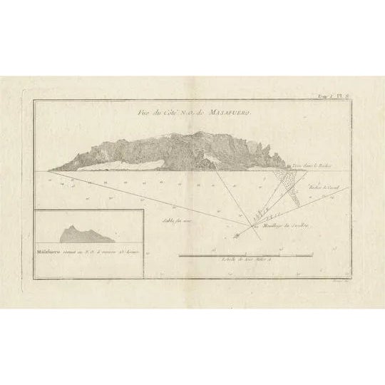 Antique Map of the Northwest Coast of Masafuera Island or Selkirk Island, 1774 For Sale