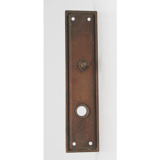 Traditional Pair of Solid Bronze 8 In. Entry Door Plates For Sale - Image 3 of 7