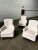 Armchair with Wooden Structure and White Fabric For Sale - Image 3 of 9