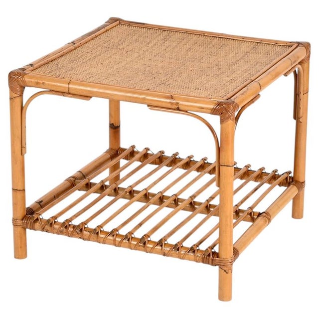 Mid-Century Modern Italian Organic Coffee Table in Rattan and Wicker, 1970s For Sale - Image 13 of 13
