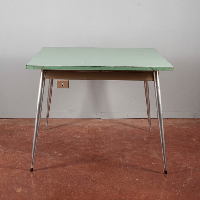 Square Table with Green Top, 1960s For Sale - Image 18 of 18