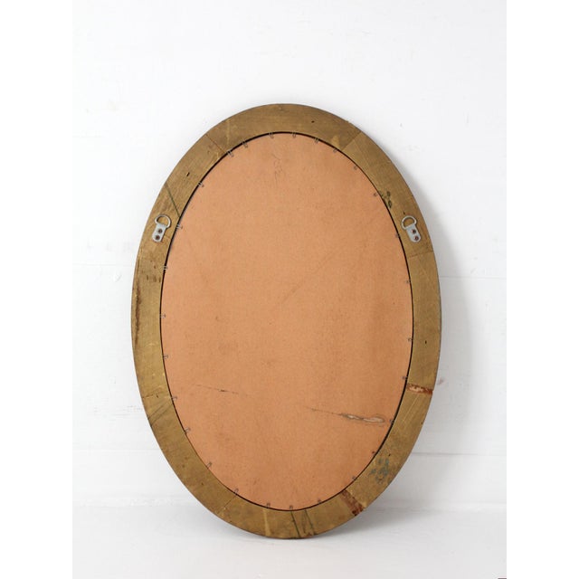 Mid-Century Oval Gilt Wall Mirror For Sale - Image 10 of 10