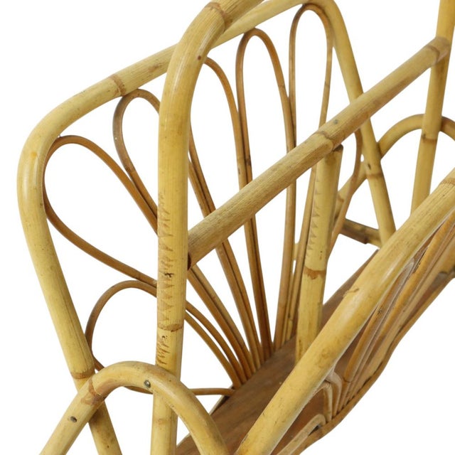 Boho French Rattan Magazine Rack, 1960s For Sale - Image 16 of 17