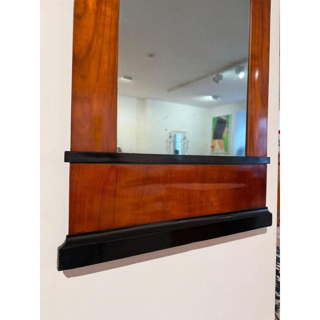 Biedermeier Wall Mirror in Ebonized Cherry Veneer, South Germany, 1820 For Sale - Image 9 of 18