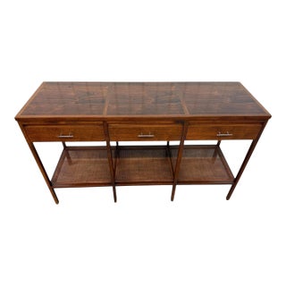 Mid-Century Modern Lane Delineator Paul McCobb Walnut & Rosewood Console Table For Sale