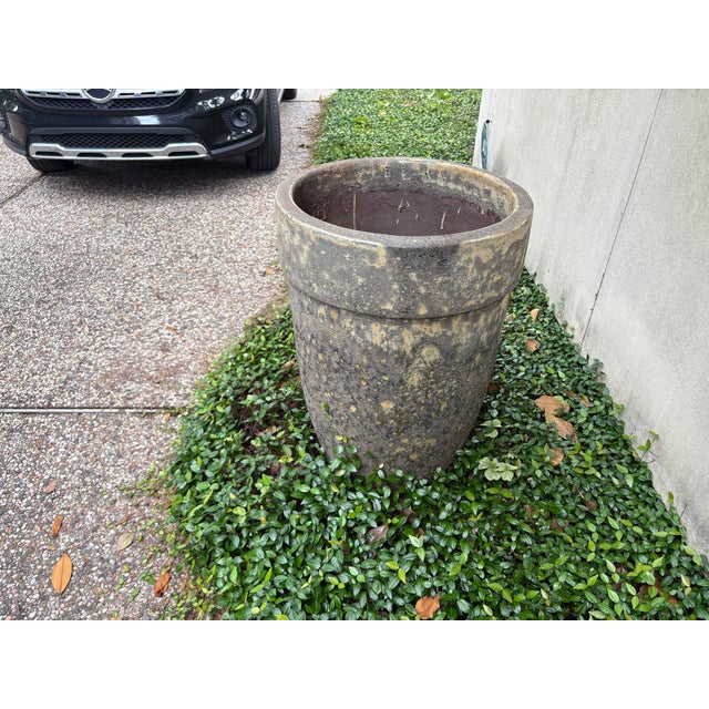 1960s Monumental Pair of Glazed Pottery Garden Urns For Sale - Image 14 of 15