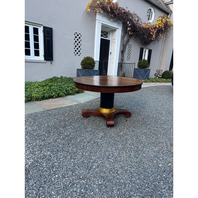 Traditional Handsome Antique American Empire Mahogany Round Pedestal Table For Sale - Image 3 of 11