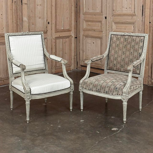 19th Century Louis XVI Painted Salon Armchair ~ Fauteuil For Sale - Image 17 of 17