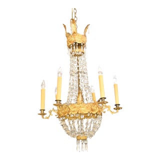 19th Century Empire Gilt Chandelier For Sale