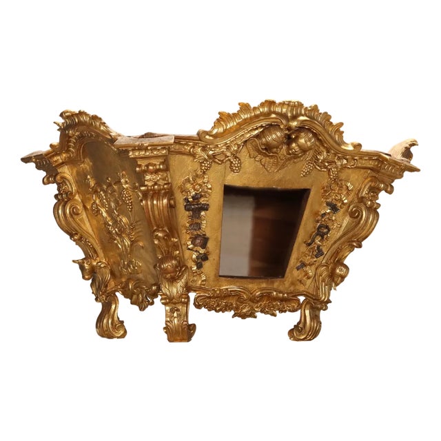 Italian Case in Carved Gilded Linden Wood For Sale