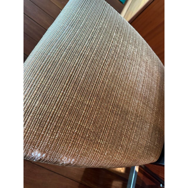 Brown Transitional Donghia Counter Height Upholstered Stools , Set of 4 For Sale - Image 8 of 8