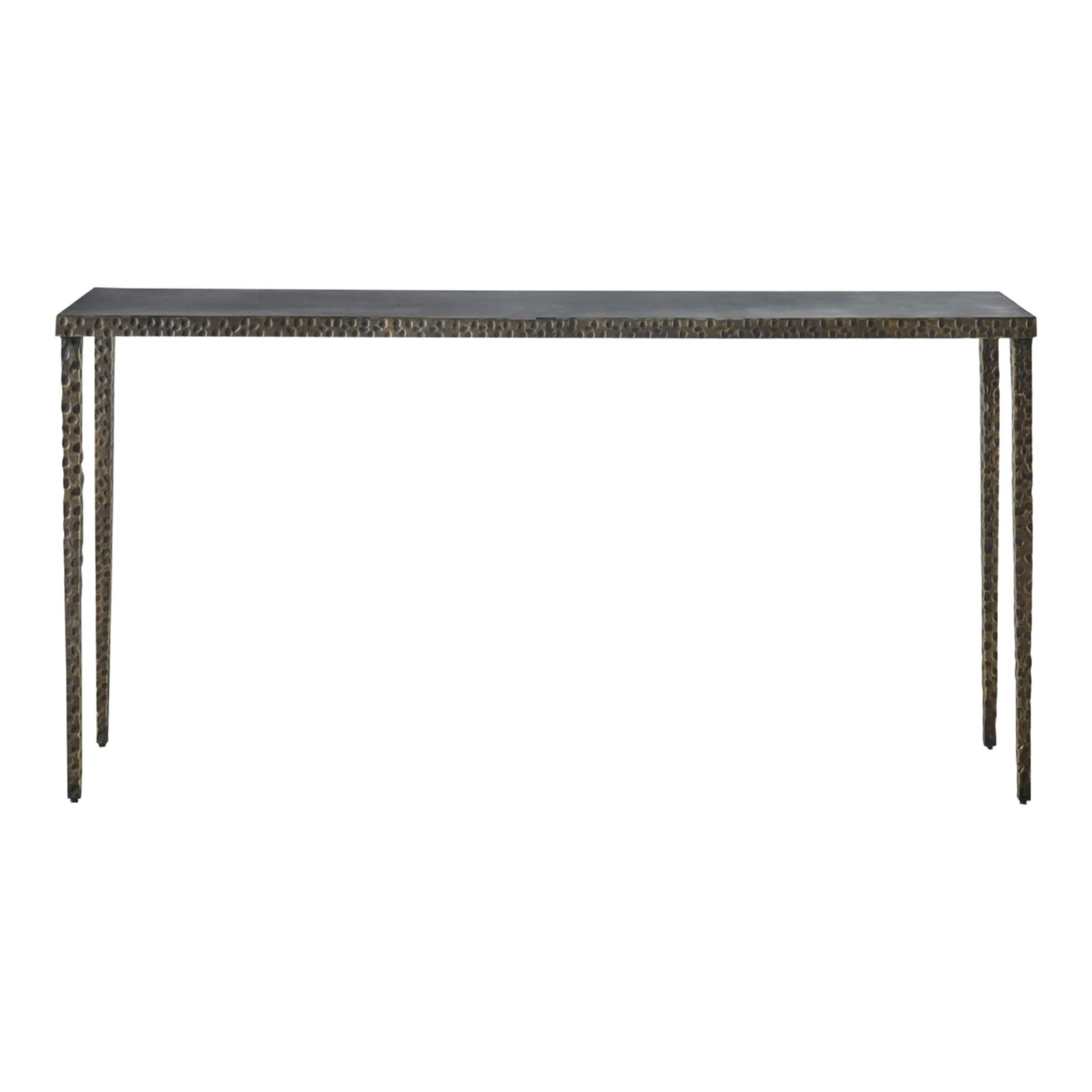 View of Contemporary Minimalist Metal Console Table | Chairish