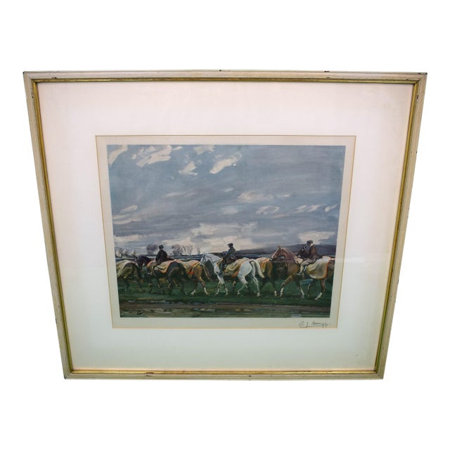 "The Belvoir Hunt Horses Exercising, a December Morning" 1922 Frost & Reed Chromolithograph by Alfred Munnings (Signed) For Sale