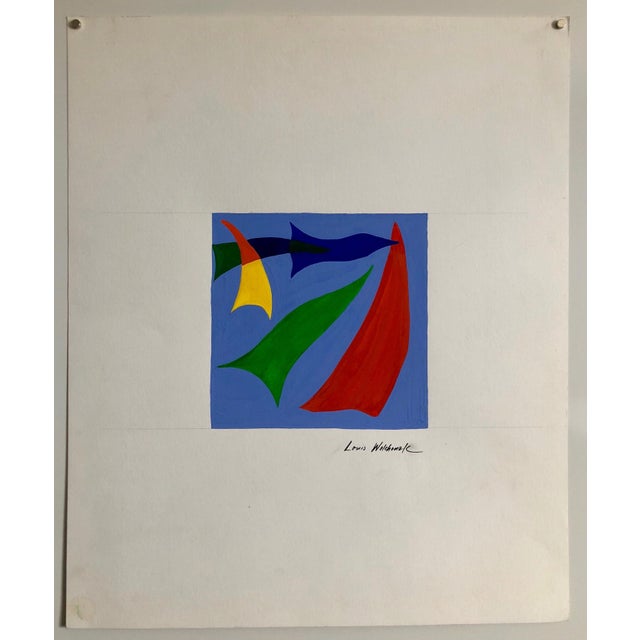 Modern Louis Wolchonok Early Abstract Expressionist Gouache Painting WPA Jewish Artist For Sale - Image 3 of 4