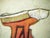 Orange 20th Century Warm-Toned Abstract Modern Village by the Ocean With Boats Landscape by David Adickes For Sale - Image 8 of 14