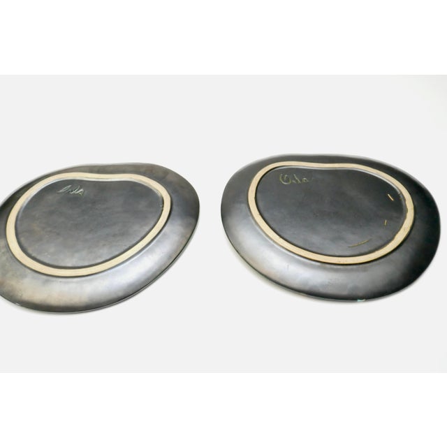 French Free Form Surrealist Black Ceramic Dishes By Peter Orlando, 1960s For Sale - Image 11 of 14