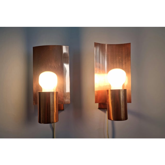 Mid-Century Copper Wall Lamps, Denmark, 1968, Set of 2 For Sale - Image 16 of 18