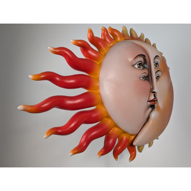 Large Sol Eclipse Papier Mâché Wall Sculpture by Sergio Bustamante, 1997 For Sale - Image 6 of 18