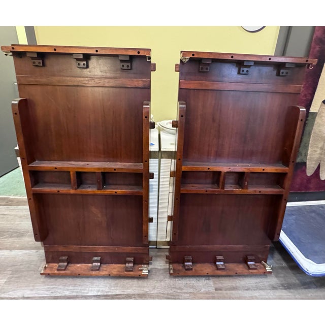 Regency Style Burl Wood Double Pedestal Dining Table With Brass Greek Key Inlay & Two 25” Leaves For Sale In Houston - Image 6 of 12