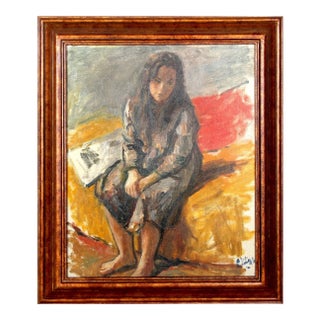 Robert Philipp, Seated Girl, Oil Painting For Sale