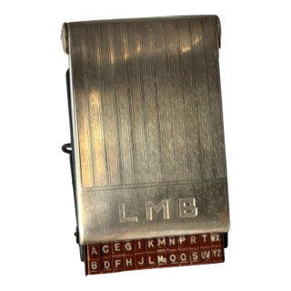 Mid-Century Sterling Silver Bates MFG Co. Pressalist Model ‘S’ List Finder Desk Collectible Circa 1960s For Sale