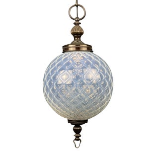 Vintage Blue Murano Sphere Ball Pendant Lamp, Italy, 1970s For Sale