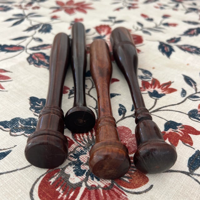 English Collection of Antique 1800s English Lingum Vitae Wood Muddlers- Set of 4 For Sale - Image 3 of 3
