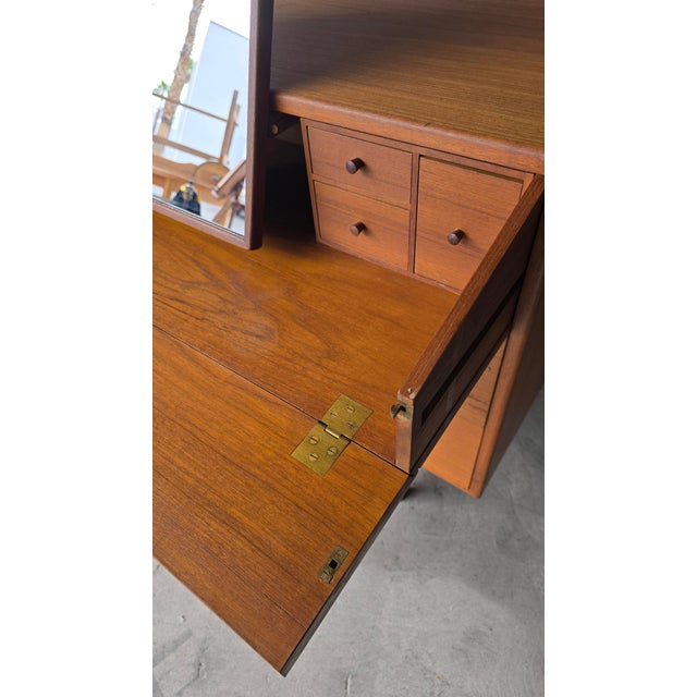 Brown Mid Century Danish Teak Dresser Vanity Desk Combo by Borge Mogensen For Sale - Image 8 of 12