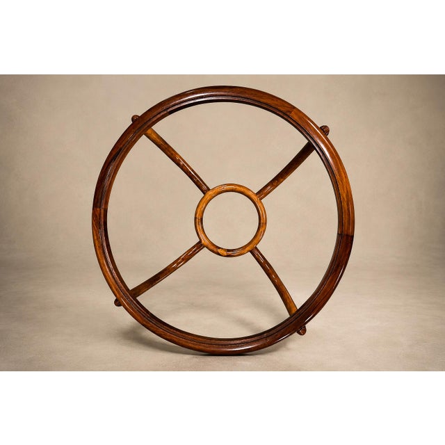 Round Coffee Table in Caviúna Wood & Glass by Giuseppe Scapinelli, Brazil, 1950s For Sale - Image 15 of 18
