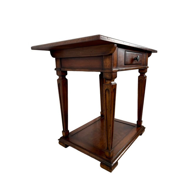 Milling Road by Baker Furniture French Country Side Table With Drawer For Sale - Image 9 of 18