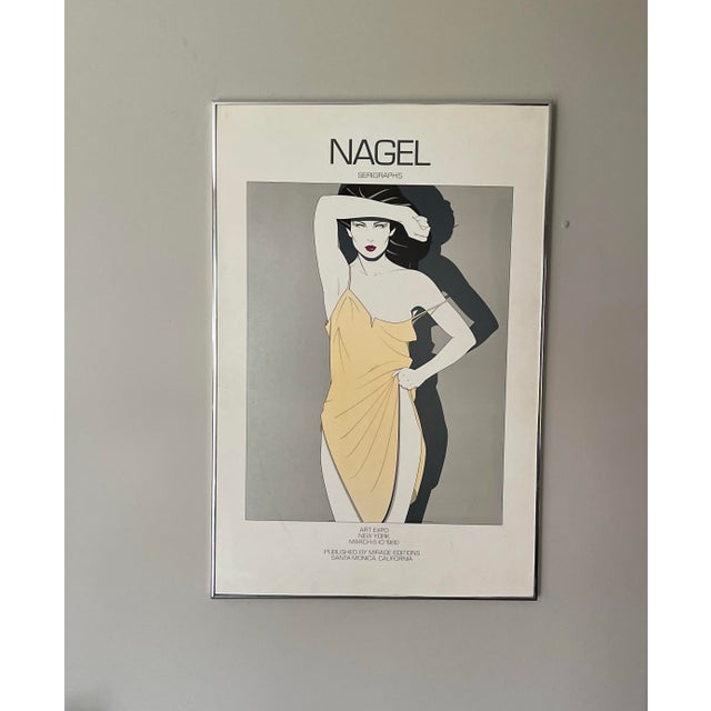 1980s 1980 Patrick Nagel Framed Serigraph Yellow Dress by Mirage Editions For Sale - Image 5 of 12
