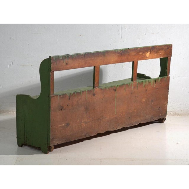 Antique Painted Storage Bench in Pine, 1900 For Sale - Image 12 of 13