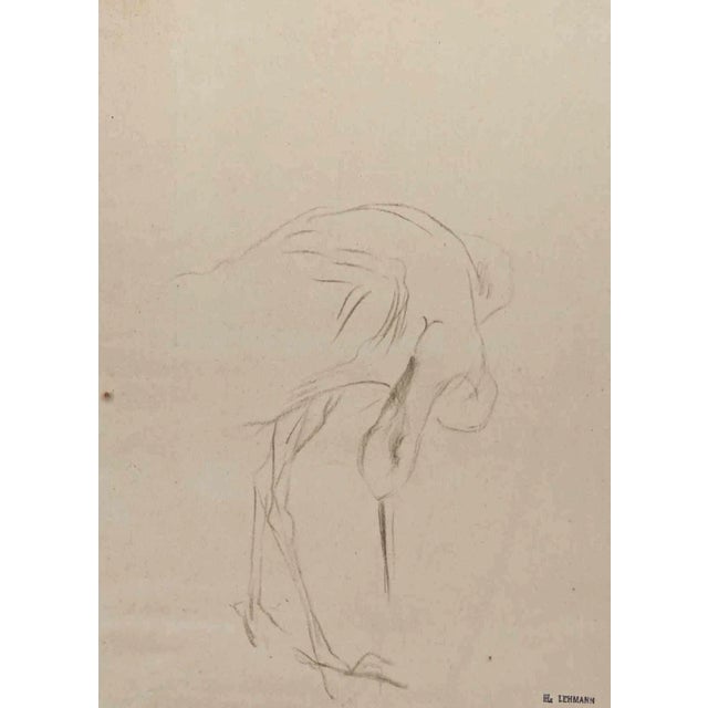Henri Lehmann, The Bird, Pastel Drawing, 19th Century For Sale