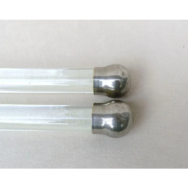 Vintage French Art Deco Glass & Nickel-Plated Towel Racks, Set of 3 For Sale - Image 16 of 18