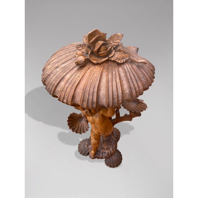 Italian Baroque Putti Statue in Walnut, 1860 For Sale - Image 4 of 10