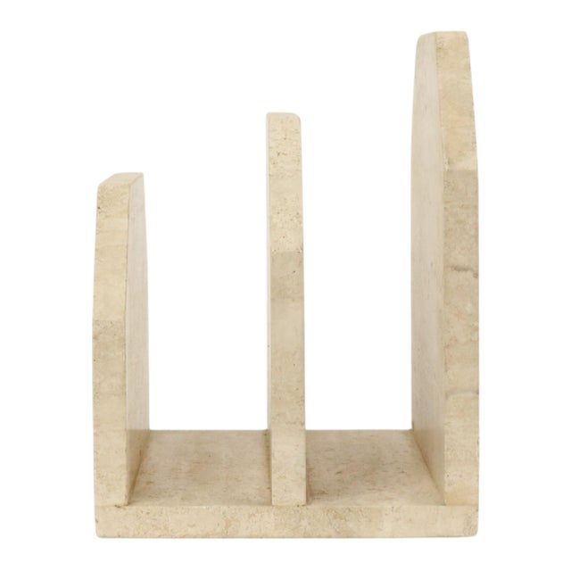 Cream Vintage Travertine Magazine Rack, 1970s For Sale - Image 8 of 18