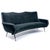 Curved Italian mid-century sofa with dark grey velvet upholstery from the 1950s in the style of Marco Zanuso or Gigi...