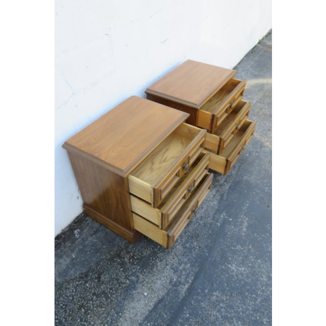 Drexel Drexel Mid 20th Century Modern Nightstands End Side Bedside Tables a Pair 6191 For Sale - Image 4 of 18