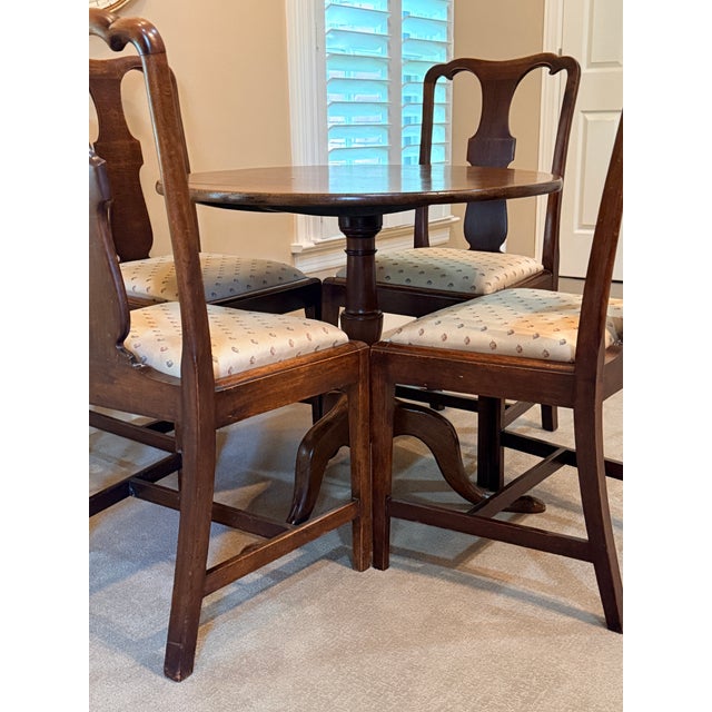 Beautifully aged antique set! Table is c. 1780 and chairs are c. 1880. The patina is rich and well earned, yet each piece...