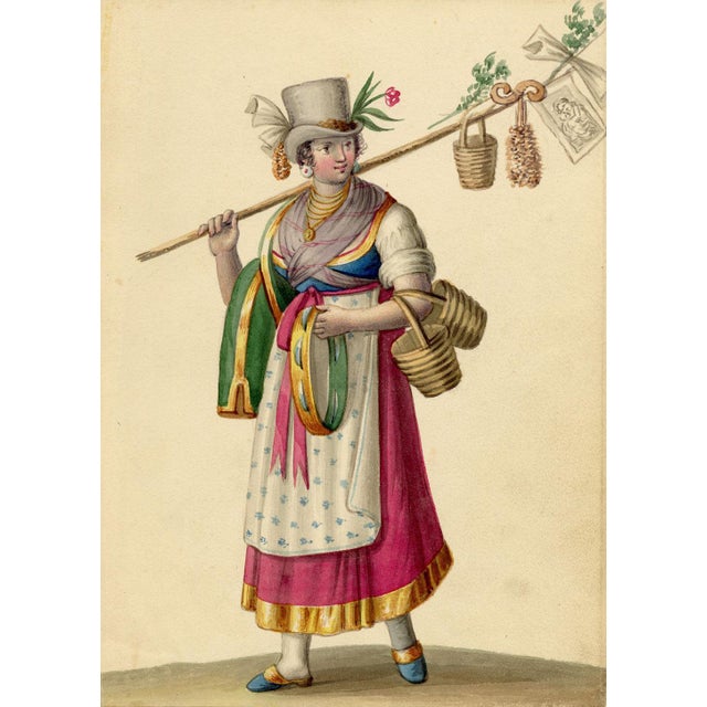 Paper Michela De Vito, Costume Naples, Returning from the Feast of the Madonna Di Montevergine, 1800s, Paper For Sale - Image 7 of 7