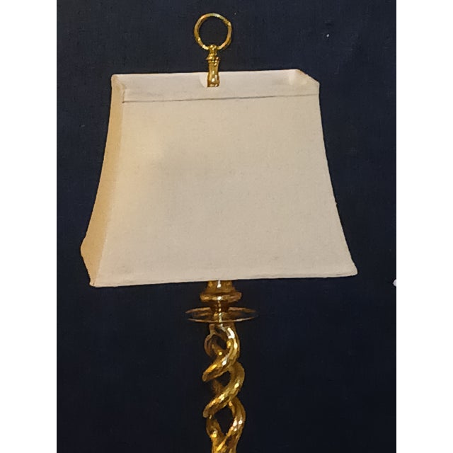 Vintage Hollywood Regency Brass Triple Helix Floor Lamp For Sale In Naples, FL - Image 6 of 6