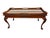 Wood Early 20th Century Mahogany Chippendale Style Ornate Leather Inlay Coffee Table With Glass Top For Sale - Image 7 of 9