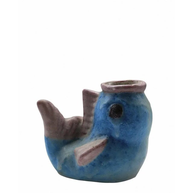 Sculptural Pottery Fish Vase from C.A.S. Vietri, Italy, 1950s For Sale - Image 4 of 9