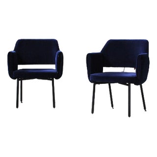 Blue Armchairs, 1950s, Set of 2 For Sale