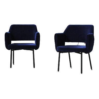 Blue Armchairs, 1950s, Set of 2 For Sale