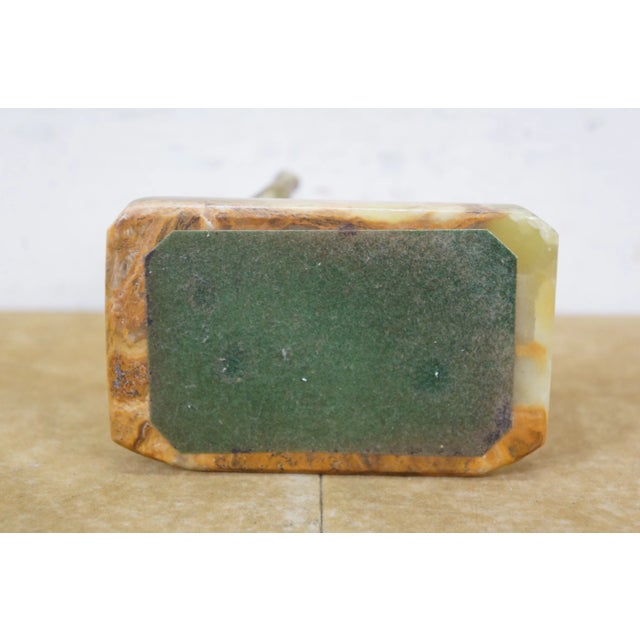 Vintage Mexican Folk Art Salsa Dancers Brass Figurine Sculpture Onyx Base 7" For Sale - Image 11 of 12